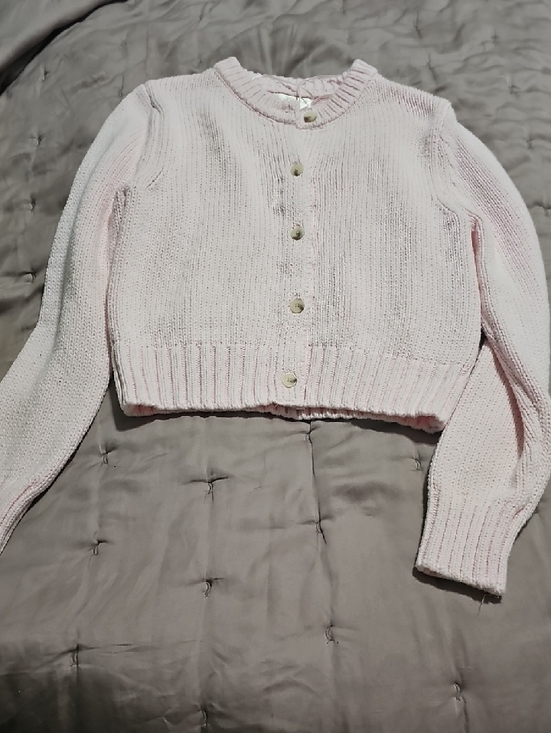 moon & madison Sweaters - moon‎ & madison Light Pink Button-Front Cropped Cardigan